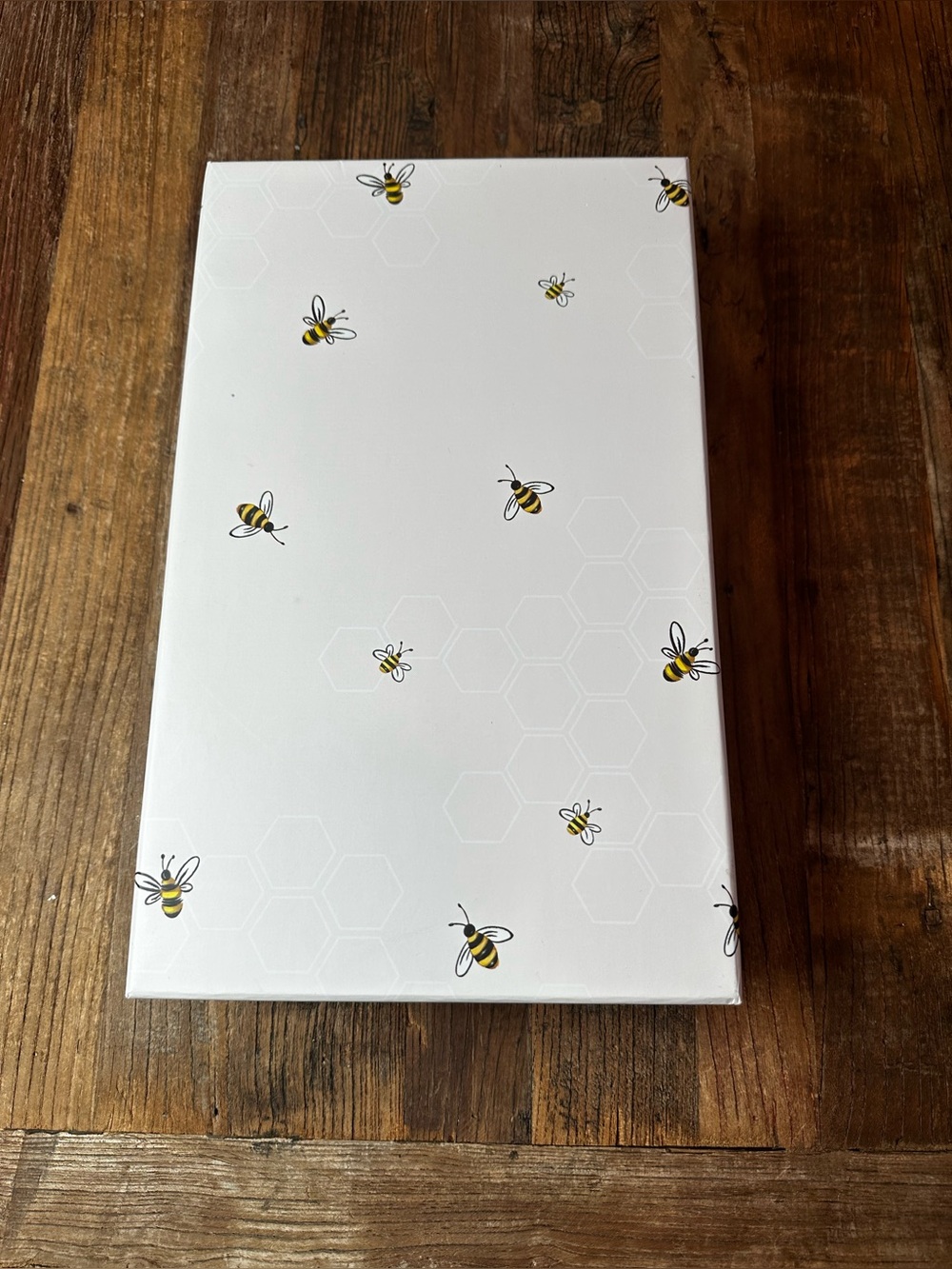 White Bee-Printed Storage Box - Decorative Home Organizer